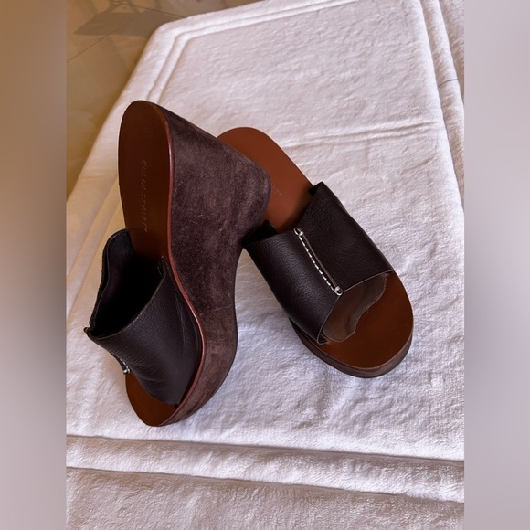 Colin Stuart Suede Mule Platform Sandals Slides Lightweight Size 8 Brown leather - Picture 14 of 16